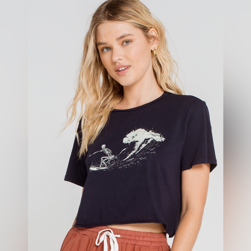 COPY - FULL TILT Skeleton Surf Womens Crop Tee